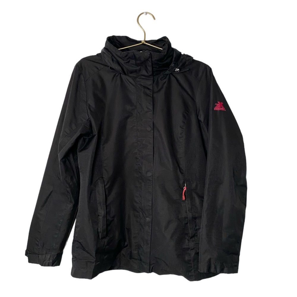 Zero‎ Xposure Woman's Rain Jacket Black Pink With Hood Size:S 0053